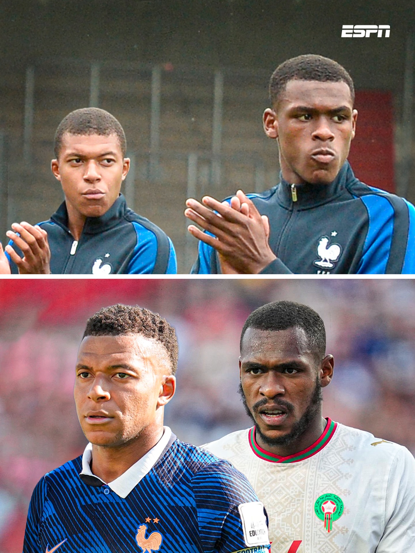DE COMPANHEIROS... A ADVERSÁRIOS. 🇫🇷🤝🇲🇦

A partida entre França e Marrocos também reserva reencontros curiosos.

Ayyoub Bouaddi e Issa Diop defenderam as seleções de base da França antes de optarem por representar Marrocos no cenário internacional. Kylian Mbappé e Issa Diop chegaram a conquistar juntos o título da Euro Sub-19 pela seleção francesa.

Agora, os caminhos se cruzam novamente, mas com uma vaga na semifinal da Copa do Mundo em jogo. 👀🏆

👉 Assista a França x Marrocos, nesta quinta-feira (9), pela CazéTV, no #DisneyPlus, sem custo adicional.

#ESPN2026 #FIFAWorldCup #Marrocos #France