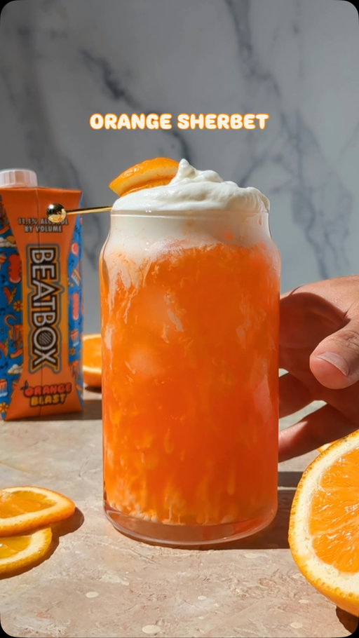 Orange lovers, this one’s for you. 🍊☀️ It’s smooth, creamy, and packed with bold citrus flavor thanks to BeatBox Orange Blast!🍊 

Ingredients:
● 2 oz heavy whipping cream
● 1⁄2 oz vanilla syrup
● 4 oz Orange Sherbet BeatBox
● 2 oz orange juice
● 1⁄2 oz lemon juice
● 4 oz orange soda
● Orange slice for garnish

#beatboxbeverages #orange #cocktail #sherbet