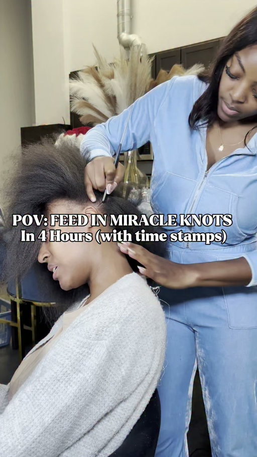 Heyyy my girls!!! EVERYBODY is getting these miracle knots or natural knotless boho feed in braids , idk what to call them, but I’m about tired of doing them even though they’re really easy. 😂😭 what I will say is every time I do them, they turn out cuter and cuter so hopefully by the time I do my own, I will have perfected the style. For these braids, we used the wet & wavy hair from @luvmehair and when I say it flat irons BONE STRAIGHT with one pass then goes back curly when you spray it down with water, I’m thoroughly impressed! It took us just under 4 hours to do this style which is perfect because nobody has time to be braiding all day 😂 I do have the link to this hair so let me know if you need it and don’t forget to use the discount code MNLLM for $$$$ OFF! until next time my girls! Love yall bunches! #fyp #miracleknots #bohobraid #luvmehair