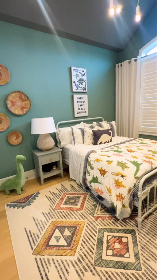 Not just a bedroom… a full-on Jurassic adventure 🦕🌿 who wouldn’t want to wake up here?!

#mattamyhomes #bedroominspo #dinosaurroom