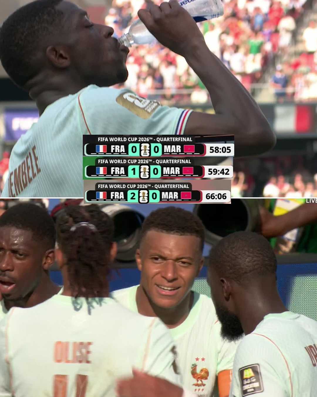 OUSMANE DEMBÉLÉ DOUBLES THE LEAD FOR FRANCE AGAINST MOROCCO JUST SIX MINUTES AFTER KYLIAN MBAPPÉ OPENED THE SCORING 🤯

The French are so close to the semifinals 🔥
