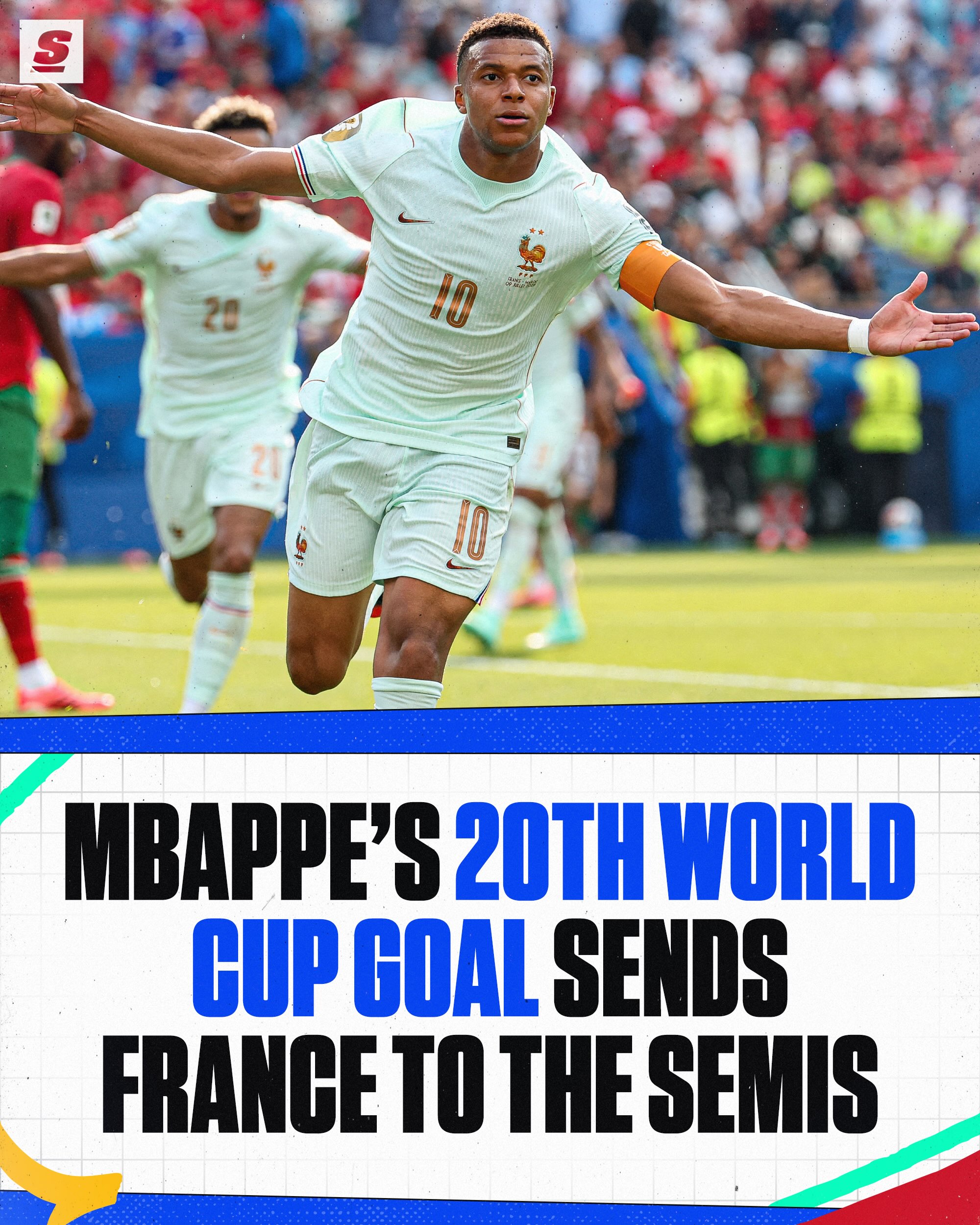 Only Messi has more career goals at the World Cup than Kylian Mbappe. 🤯