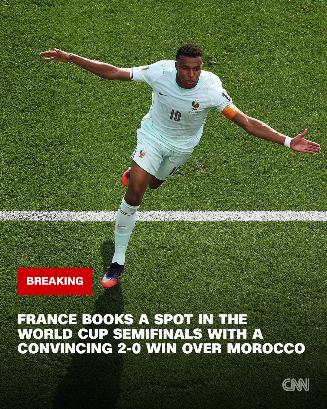 France continues its march towards the World Cup final with what turned out to be a pretty straightforward quarterfinal against Morocco.

Goals from Kylian Mbappé and Ousmane Dembélé wrapped up a 2-0 win. The team will go through to the semifinals, where they will play either Spain or Belgium.

Read more at the link in @cnn's bio.

📸: Steven Senne/AP; Martin Meissner/AP; Alex Slitz/Getty Images; Julian Finney/FIFA/Getty Images; Lars Baron/Getty Images; David Butler II/Imagn Images/Reuters; Winslow Townson/Reuters