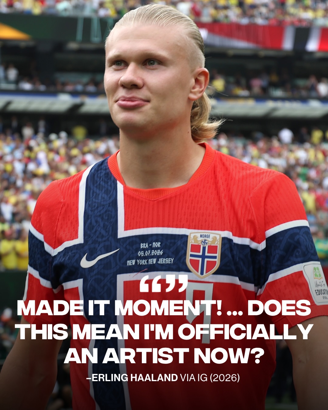 ERLING HAALAND TOPS THE CHARTS 📈

After fans rediscovered that Erling Haaland was in a rap group called Flow Kingz in 2016, and that they had actually released a song called “Kygo Jo,” Norwegian producer Kygo—the artist behind Selena Gomez’s “It Ain’t Me”—remixed the track. He released the remix on DSPs, and it is currently the No. 1 song in Norway on Spotify.

Haaland commented on the song’s success and thanked Kygo for boosting it. The original track currently has over 20 million views on the Flow Kingz YouTube channel. Funny enough, Haaland told Goal in 2023 he wanted a high-profile DJ to work with him and that dream has come true. 

The remix is available on DSPs under Kygo’s profile. 

Congrats @erling & @kygomusic !

📸: GETTY