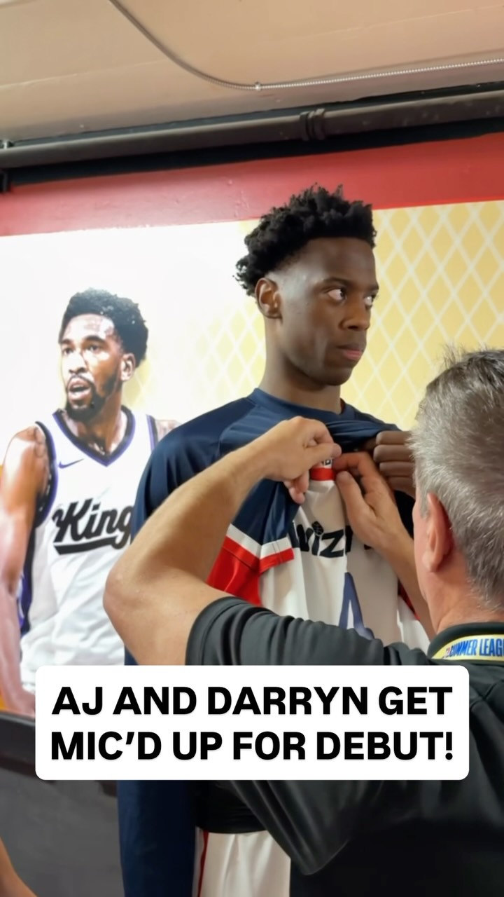 No. 1 pick @aj.dybantsa and No. 2 pick @darrynp1 get mic’d up for their NBA Summer League debuts in Las Vegas! 🎤

WAS-UTA up next on ESPN • 9pm/et