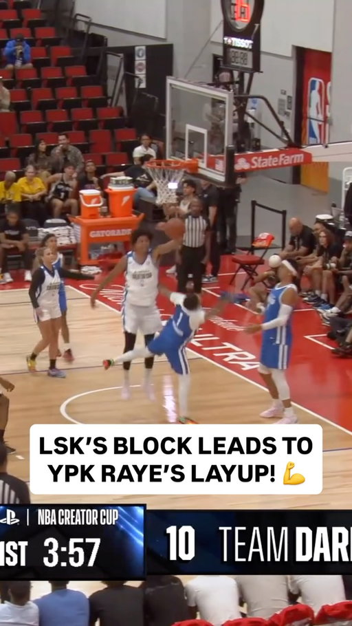Team Pierre is active on BOTH ENDS of the floor! @lsk’s rim protection ends in a @ypk.raye layup 🔥 The @playstation NBA Creator Cup is LIVE NOW on the NBA App and NBA YouTube • <link in bio>