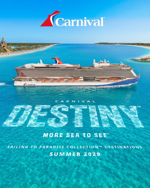 Meet Carnival Destiny 🛳️ the first ship in our next-generation Ace Class, designed to bring you closer to the ocean than ever before. From sweeping ocean views to brand-new experiences across the ship, Summer 2029 can't come soon enough 👀 Link in bio! #CarnivalIsCalling