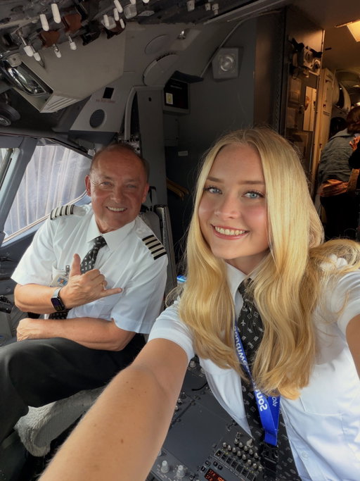 Like father, like daughter! 🥰
 
Hanna recently joined Southwest as a First Officer, following in the footsteps of her dad, Captain Svein! He inspired her to start flying at the age of 15, and she was immediately hooked. She made it her mission to one day fly alongside him! 
 
Just 8 years later, she accomplished that mission serving as her dad’s First Officer on her very first Southwest flight. 
 
Welcome to the Southwest Family, Hanna! 💙❤️💛