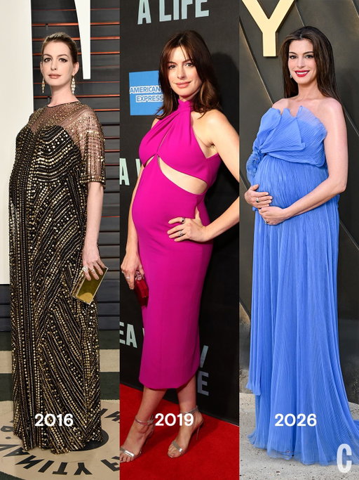 In case you were wondering, @annehathaway being gorgeous during her pregnancies is nothing new. Swipe through for Anne's carpet looks through the years. 

Photos: Getty Images