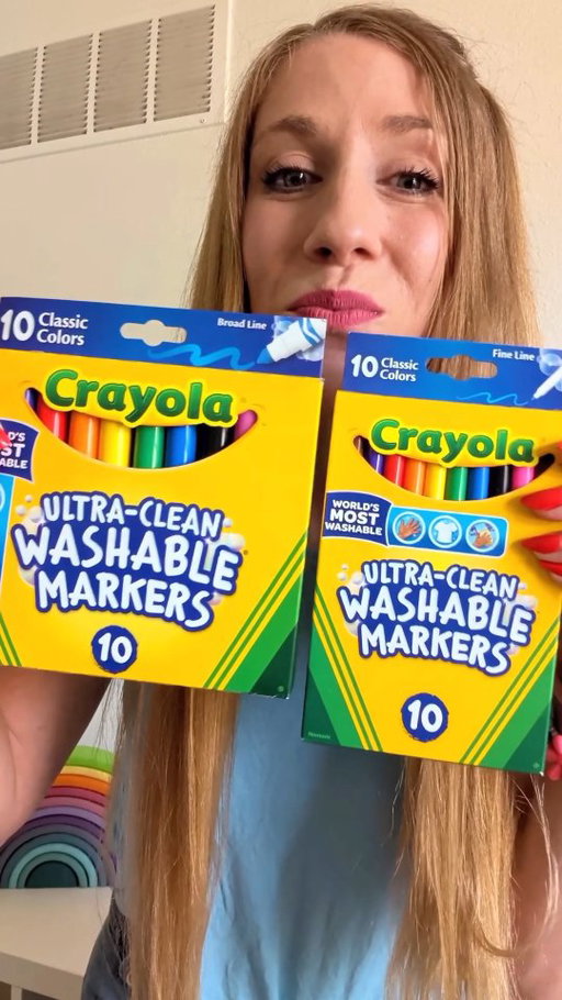 Mom & Teachers: meet your new best friend😍

 Crayola Ultra-Clean Washable Markers! They are the world's MOST WASHABLE markers that comes out of skin, clothing, and painted walls. Spend less time worried about the mess and more time making memories.🖍️🌈✨

 You better believe I will be stocking up on these for back to school too! No more stained clothes, walls, or tables.🤯 

Head in stores or shop online to be back to school ready with Crayola!

 Xoxo, Ash 

#CrayolaUltraClean #sponsored #backtoschool #teacherinspo #momhack