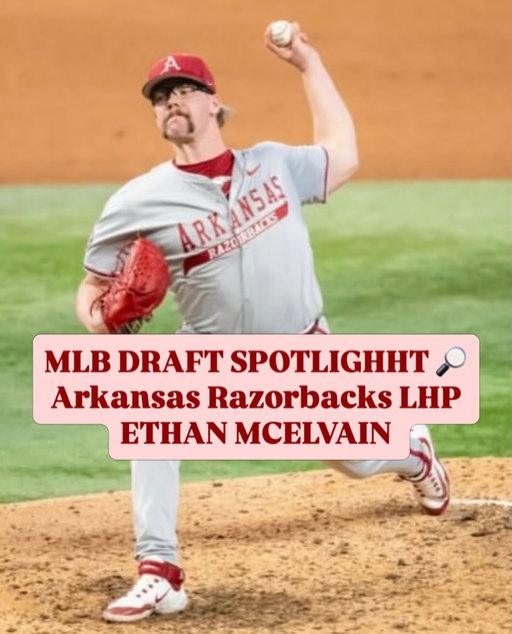 MLB DRAFT SPOTLIGHT 🔎

“THE FACE DIESEL” himself @mcelvainethan had a phenomenal season for @razorbackbsb 
With elite stuff, he was filthy against lefties all year 📊x ⚾️ 
•
•
•
•
•
#collegebaseball #ncaabaseball #mlb #mlbdraft #basebal