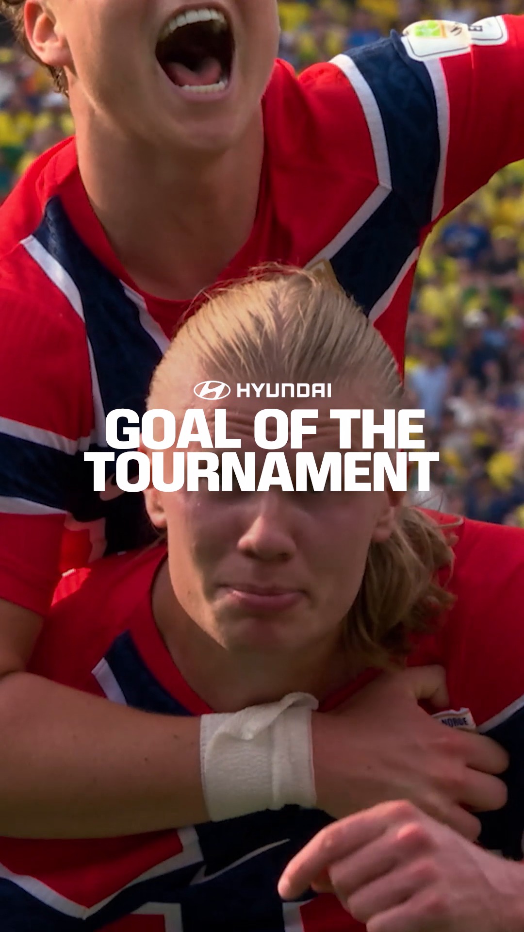 You voted. Erling Haaland's stunning finish against Brazil is your Goal of the Round of 16. 🌟

#FIFAWorldCup #Hyundai #HyundaiGOTT2026 #GoalOfTheTournament @hyundai