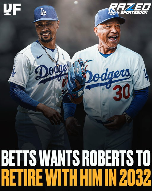 Mookie Betts already has 2032 planned out. 🥲

Dave Roberts says Mookie wants him to manage the Dodgers through the end of his contract in 2032.

Mookie has already said he’ll retire after that season, and Roberts admitted staying until then is something he’s thinking about.

Could they really finish their Dodgers careers together? 💙

Via @dodgersnation