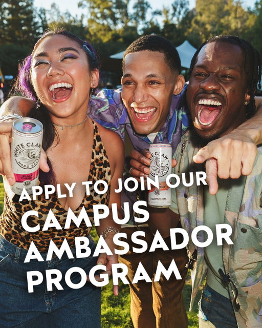 Calling all Canadian post-secondary students: Ready to score the best gig on campus? 🌊
 
The White Claw Campus Ambassador Program is officially OPEN! We’re looking for the ultimate social connectors to host epic events and capture all the best campus memories.
 
What’s in it for you?
💸 Monthly compensation 
📦 Exclusive product allowance 
✨ White Claw merch
 
If you’re the life of the party and love connecting with your community, we want to hear from you!
Apply now at the link in our bio. 🔗
Deadline: Friday, July 31st, 2026
Must be 19+ and actively enrolled in a Canadian university or college for the Sept 2026–April 2027 academic year.