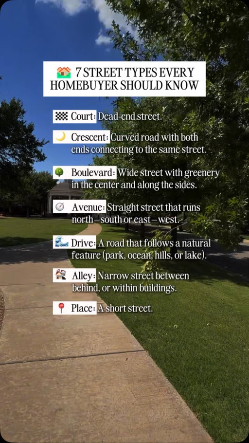 Ever notice that some street names actually have a meaning?

Most of us drive right past them without giving them a second thought, but understanding the little details about a neighborhood can actually help you become a more informed Lubbock HOME BUYER.

Will knowing the difference between a Court and a Boulevard determine whether you buy a house? Probably not.

But here’s what it does remind us
Buying a home is about so much more than granite countertops and pretty photos online.
It’s about understanding the neighborhood, the lifestyle, the location, and how that home fits the next chapter of your life.

If you’re thinking about moving to Lubbock my goal is to help you buy with confidence, not confusion.
SPOT ON STRATEGY: Learn the area as well as you learn the house. The right location will serve you long after the excitement of the kitchen remodel wears off.

Here’s to smart moves, great neighborhoods, and finding the perfect spot to call home.