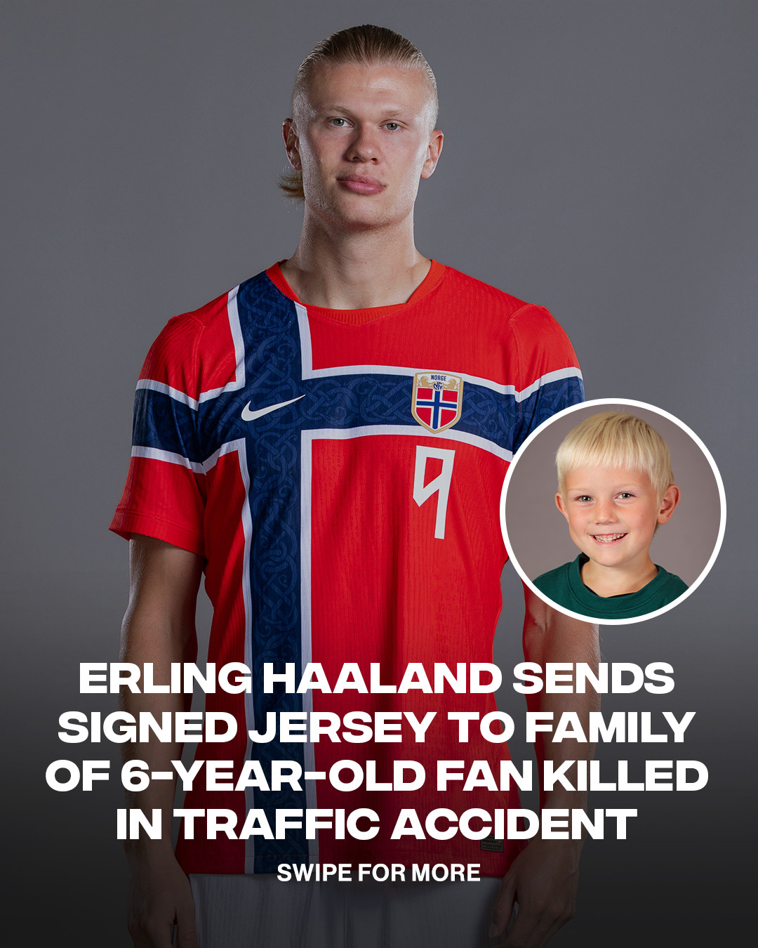 Erling Haaland sent a touching letter and signed jersey to the family of a young fan who died.

After learning that Dennis was one of his biggest fans, Haaland and his parents reached out to the boy’s family with a heartfelt letter offering their condolences. They said they wanted to honor Dennis because of his love for football and hoped the gesture would bring some comfort during the family’s difficult time.

[📸: @2omasts ]