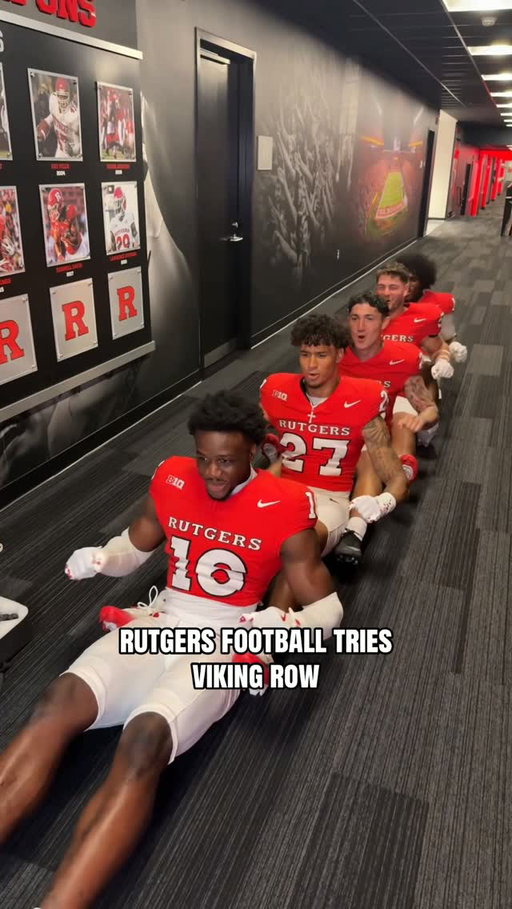 @rfootball tries the Viking Row 🚣 🇳🇴 #goru #rutgers #chop #fifaworldcup #norway