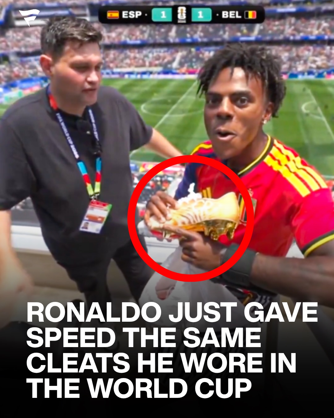 Only two pairs exist in the world 🤯

These limited-edition “CR7 Gold Scorpion” boots are the same exact style as the ones Cristiano Ronaldo wore during the World Cup.

They were created to celebrate Ronaldo becoming the first and only player in football history to score in SIX different FIFA World Cups.

Such an incredible gift 👏