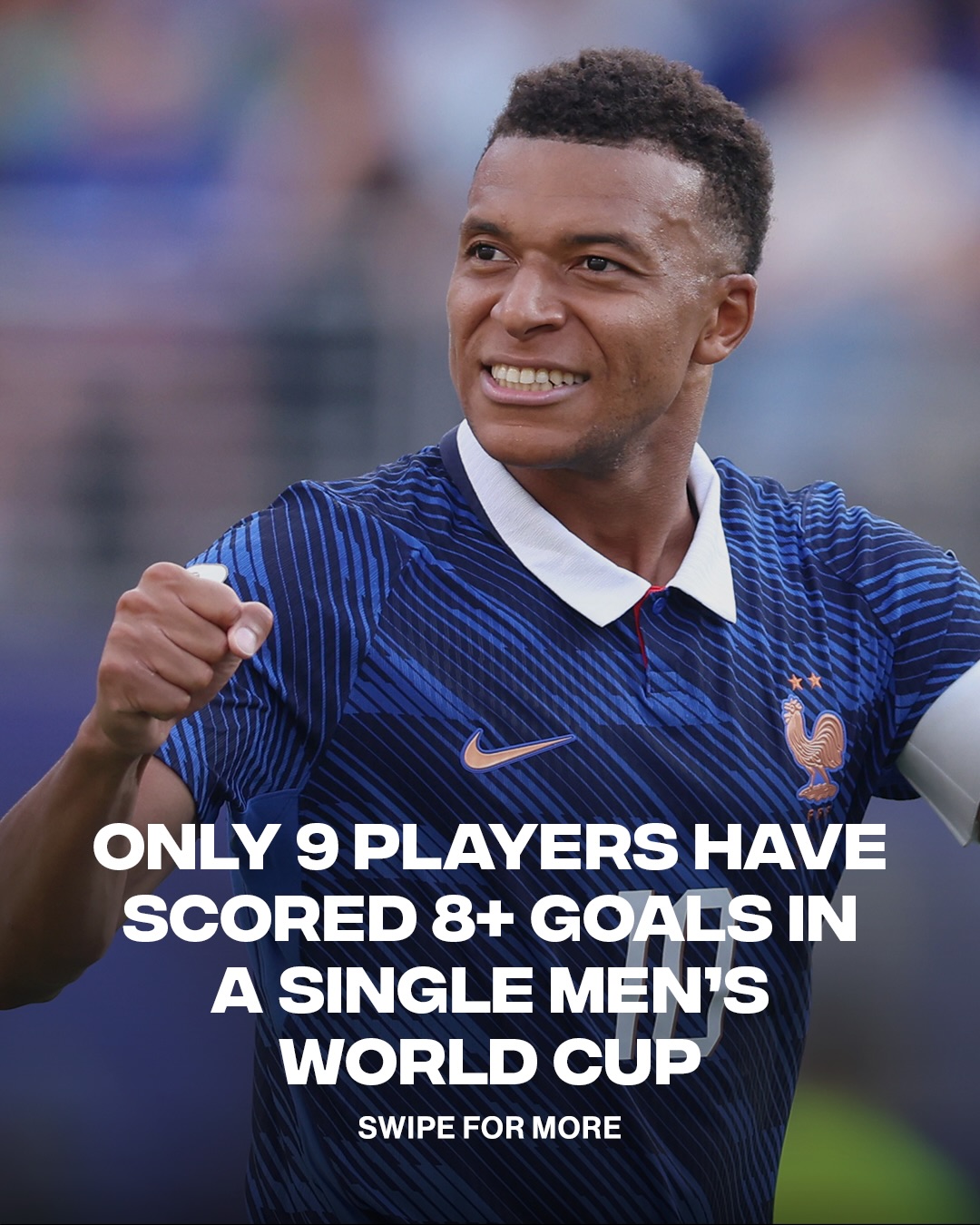 It’s a short list of men who’ve scored 8 or more goals in a single World Cup, but Kylian Mbappe is the only cat to do it TWICE ⚽⚽

Let’s see if Erling Haaland will join this exclusive group tomorrow ...

(📸: Getty)