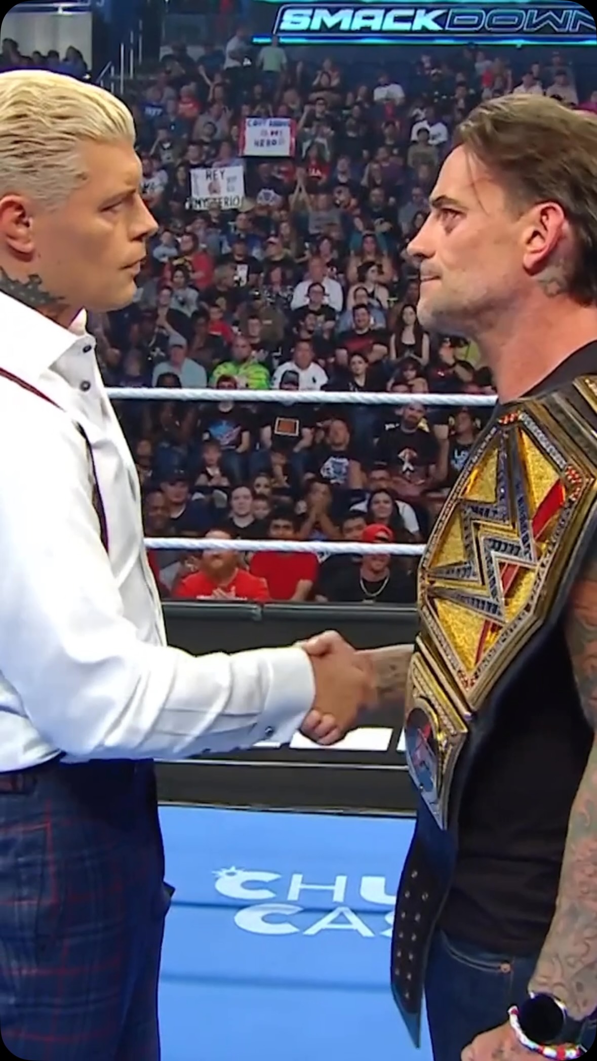 Just say when. PUNK vs. RHODES for the UNDISPUTED WWE TITLE at #SummerSlam 😱👏 #SmackDown