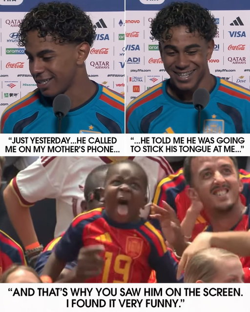 Keyne Yamal makes good on his promise 😂

Lamine Yamal told reporters after Spain’s 2-1 win over Belgium that Keyne, Lamine’s younger brother, pledged to stick his tongue out at the elder Yamal during the game 😜

The World Cup’s adorable star ❤️💛