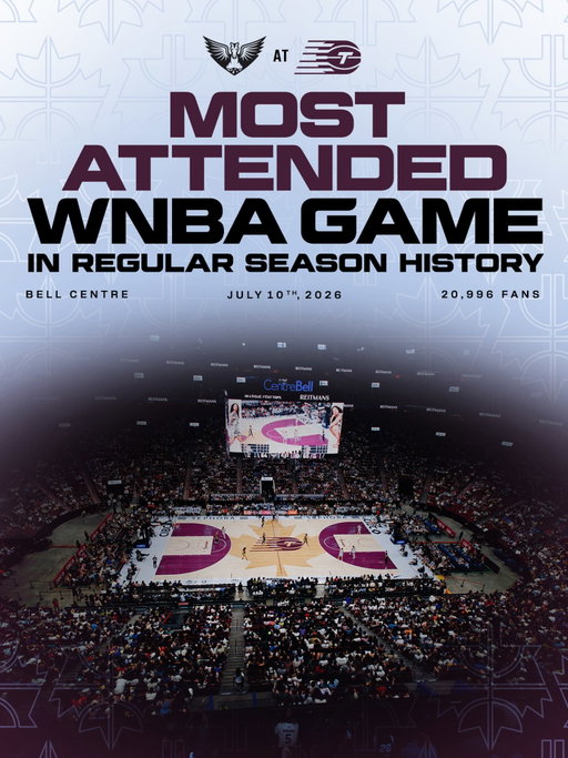 HISTORY. WITNESSED. 👊

We marked another historic chapter in our story on Friday night, setting a new WNBA regular season attendance record as 20,996 fans packed the Bell Centre in Montreal.