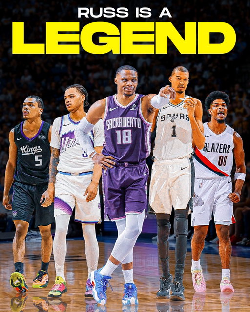 Victor Wembanyama says Russell Westbrook was his favorite player growing up.

Scoot Henderson says Russell Westbrook was his favorite player growing up.

Keyonte George says Russell Westbrook was his favorite player growing up.

Darius Acuff Jr. says Russell Westbrook was his favorite player growing up.

The impact speaks for itself.

Russell Westbrook inspired an entire generation with his unmatched energy, athleticism, passion, and the way he played every possession like it was his last.

The stats, the highlights, the triple-doubles, they're only part of the story.

A legend of the game.

Russ deserves more respect. ❤️
