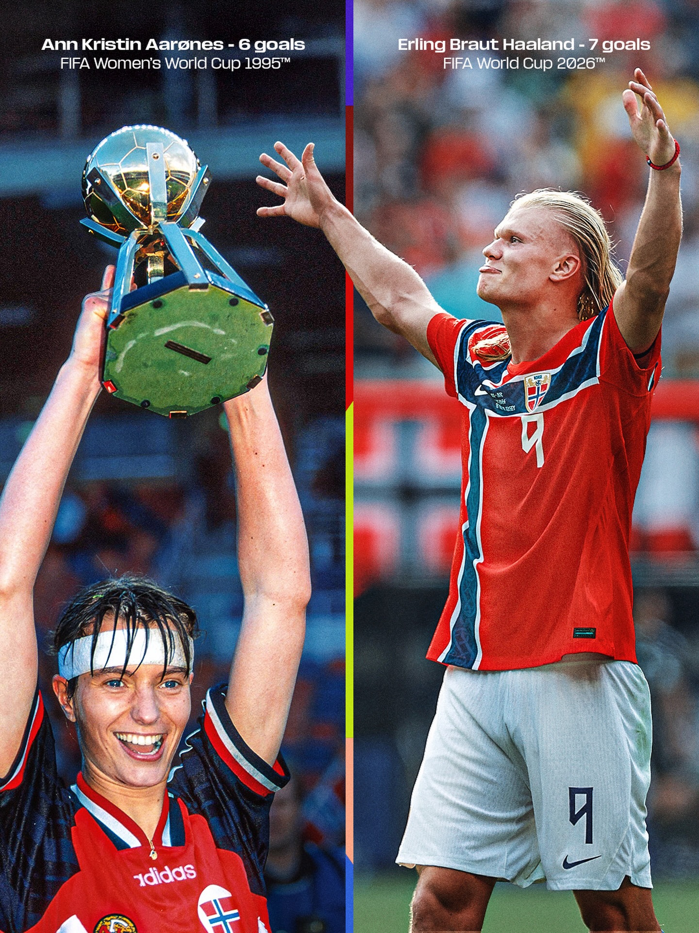 🇳🇴 Ann Kristin Aarones
🇳🇴 Erling Haaland

Scoring big at World Cups for Norway.

#FIFAWorldCup | #FIFAWWC