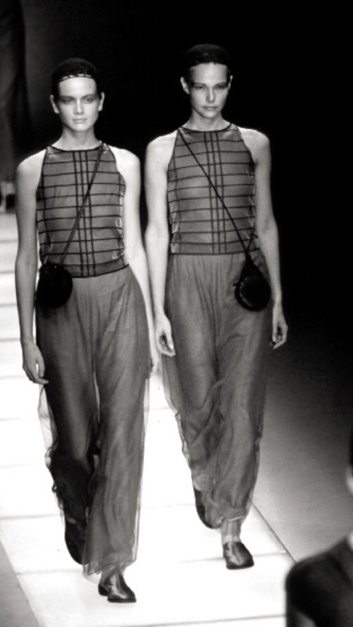 Giorgio Armani’s Spring/Summer 1999 collection has long been a favourite of mine (10/10, I’d wear every single look) This beautiful layering piece from the collection is one I felt very lucky to find! 
It’s such a fun silk piece that instantly adds a little something to simple outfits.