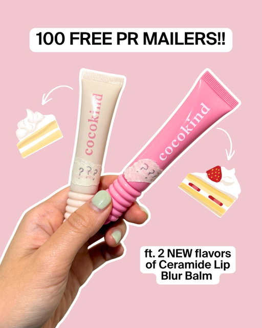 ***CLOSED***** If you submitted a survey, you will receive an email!

FREE PR MAILER GIVEAWAY FOR 100 PEOPLE!!! 

We're giving **100 of you** the chance to receive our newest PR mailer containing 2 NEW flavors of Ceramide Lip Blur Balm before anyone else 👀

To enter:
✨ Follow @cocokind
✨ Like + save this post
✨ Comment "YUM" below and we'll send you a direct link to your DMs to complete the survey and submit your application! Submit by 7/12 at 5pm PST. 

Everyone who answers will be entered into a lottery for a chance to be one of the 100 people to receive this FREE PR mailer. Notifications to all will go out via email by July 14th.

Good luck, everyone!! Our free PR mailer program is only available to our US community at this time due to shipping restrictions! ❤️