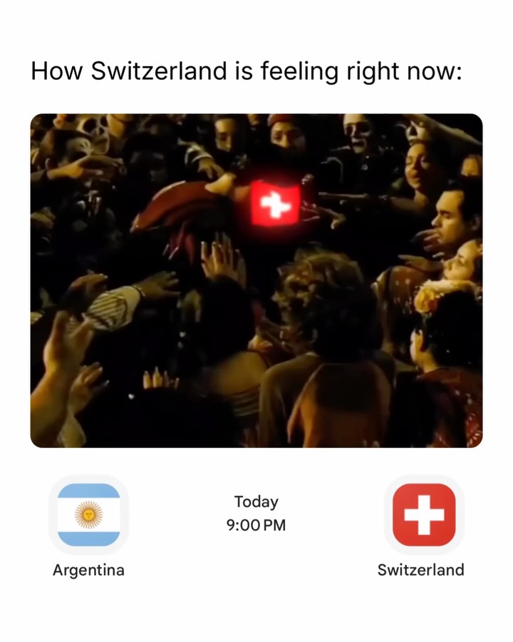 Fans are saying that it’s Switzerland vs FIFA today 😭🇨🇭

Argentina vs Switzerland has become one of the most anticipated quarterfinals of the World Cup, but not just because of the football. Social media has been flooded with memes claiming the match is really “FIFA vs Switzerland,” as some fans continue pushing the theory that FIFA always favors Argentina and Lionel Messi. The conversation intensified after Argentina’s dramatic comeback against Egypt, which featured controversial VAR decisions that sparked debate online. However, there is no evidence supporting claims of favoritism, and FIFA has repeatedly defended the independence of its officiating process. 

The online discussion only grew louder after FIFA appointed a Portuguese refereeing team for today’s match, with fans on both sides debating whether the officials would silence or fuel the conspiracy theories. Memes, jokes, and “scripted World Cup” posts have dominated X and Reddit, making this one of the most talked about fixtures before kickoff. Regardless of the internet’s theories, fans around the world cannot wait to see whether Argentina continue their title defense or Switzerland pull off one of the biggest upsets of the tournament.