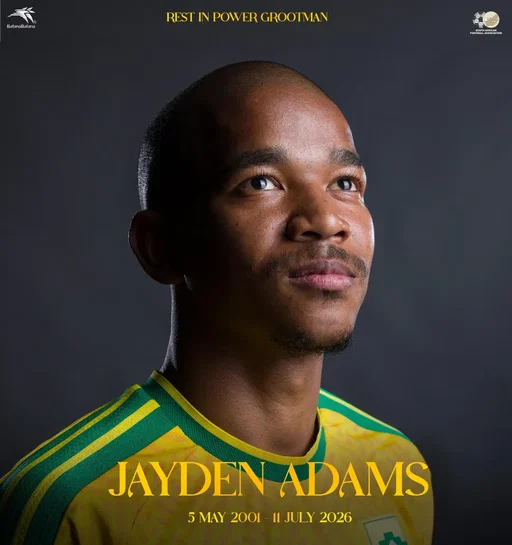 Today, South African football mourn the loss of a talented player whose passion, dedication, and love for the beautiful game inspired many. Our heartfelt condolences go out to his family, loved ones, teammates, and everyone affected by this devastating loss.

May his soul rest in eternal peace. You will never be forgotten, Jayden. 🕊️💛💚🇿🇦

#RIPJaydenAdams