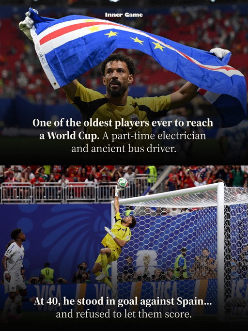 40 years old first World Cup. 7 even saves against Spain. His mum couldn't get a visa to watch the match. He cried at the final whistle.

Vozinha stepped onto the biggest stage in soccer and helped Cape Verde earn a historic draw against Spain.

He didn’t become a professional soccer player until he was 25.

 He was raised by his grandparents, who died a couple of years ago.

In a world obsessed with overnight success, that’s a lesson kids need to hear!

Dreams don’t have expiration dates.

And sometimes the people who inspire us most are the ones who keep showing up long after others would have quit.