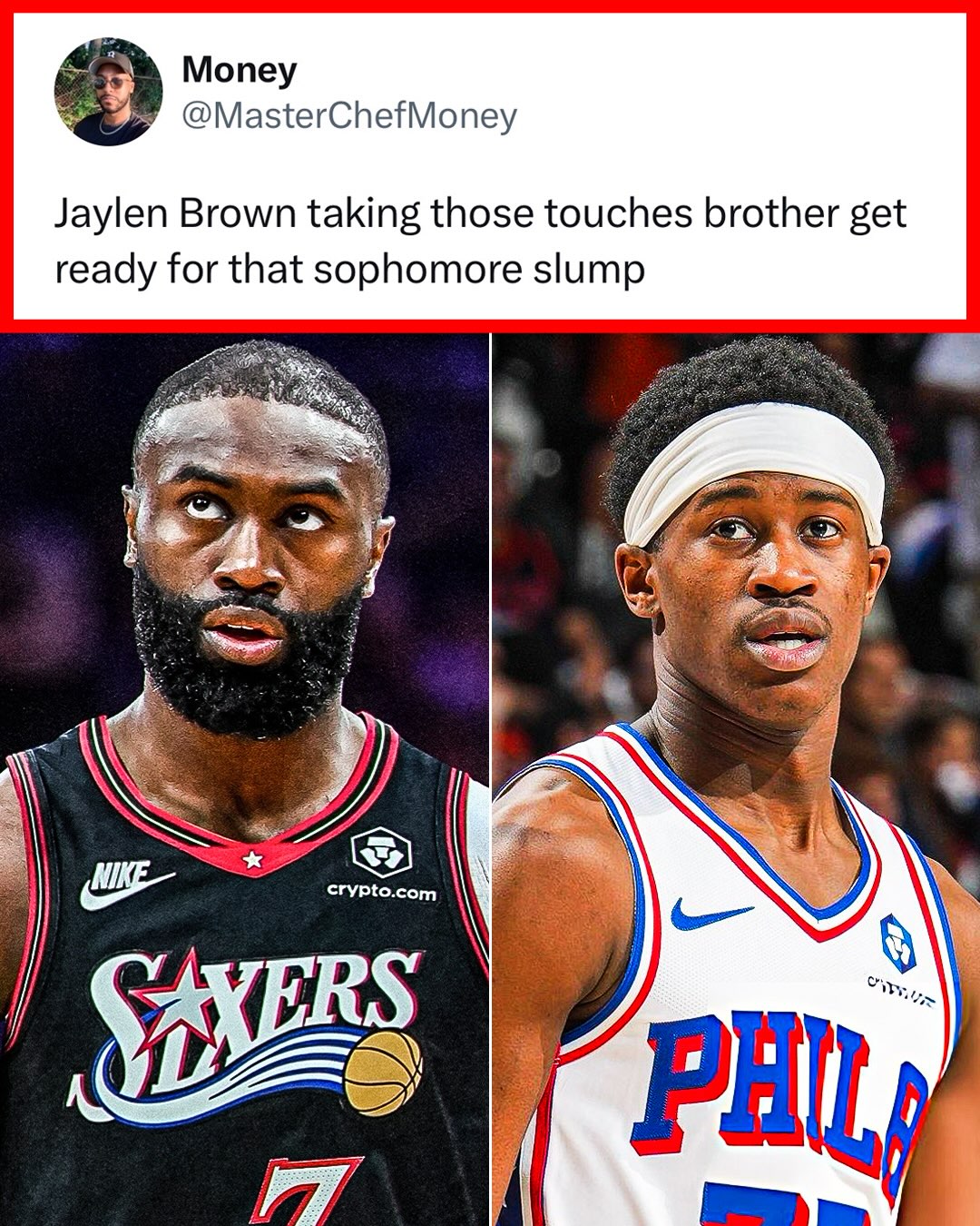Is VJ Edgecombe’s development about to take a huge hit because of the Jaylen Brown trade? 😳

(h/t MasterChefMoney/X, consistentoneAZ/X, kernaaaal/X, small215/X)
