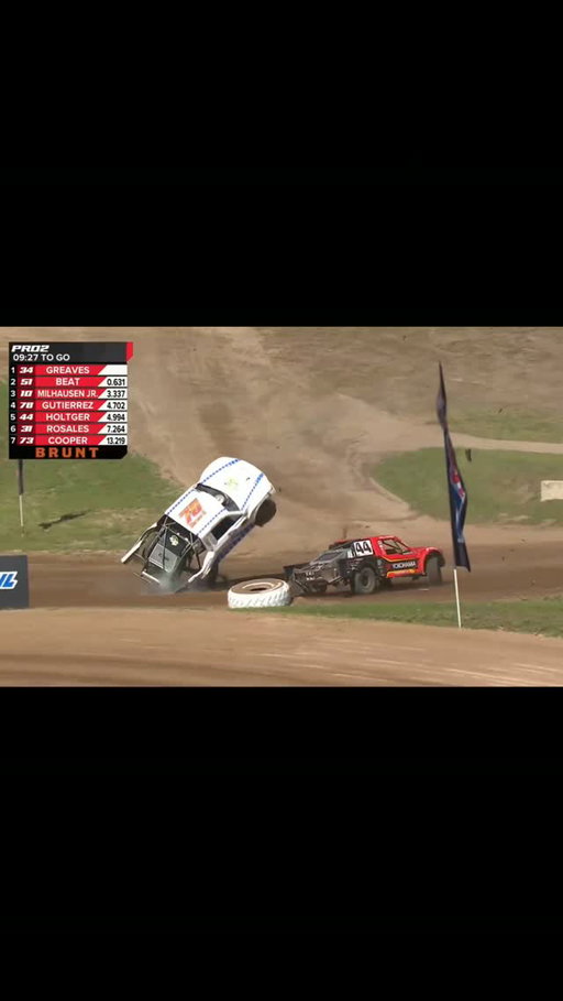 BIG ONE for @rickyg_78❗️

Contact between @johnholtgerracing and Ricky G brings out the red flag at @erxmotorpark_