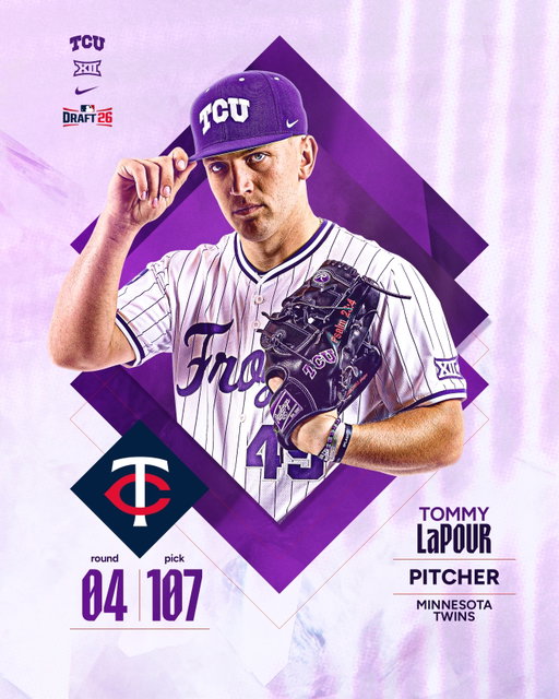 With the 107th pick, the @twins select TLP!

#GoFrogs | #FrogballUSA