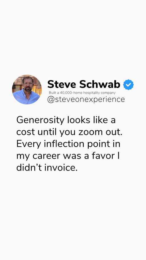 Generosity looks like a cost until you zoom out. 
Every major breakthrough over my career didn't come from pushing a transaction, it was a moment where I did something for someone and expected nothing in return. If your values don't cost you something, they're just marketing. True enterprise durability isn't achieved by endlessly micromanaging your margins or treating hospitality like a cold spreadsheet. It’s built on radical stewardship and goodwill. When you prioritize human connection over transactional shortcuts, you create a real business moat that the market naturally learns to trust. #BusinessPhilosophy #CustomerFirst #OperationalClarity #FounderMindset