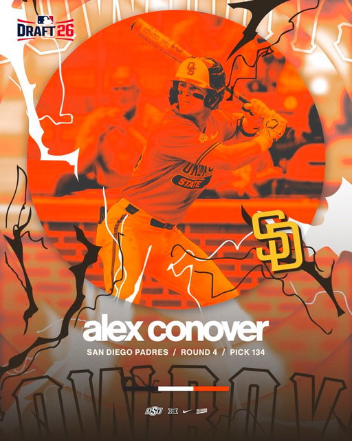 Congrats Con! 

Alex Conover gets his name called by the @padres on day one of the @mlb Draft

#GoPokes