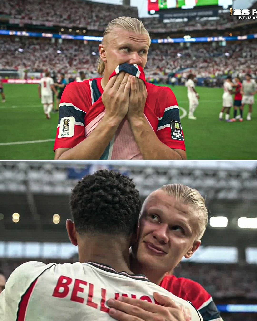 Erling Haaland hugged Jude Bellingham after Norway got eliminated from the World Cup ❤️