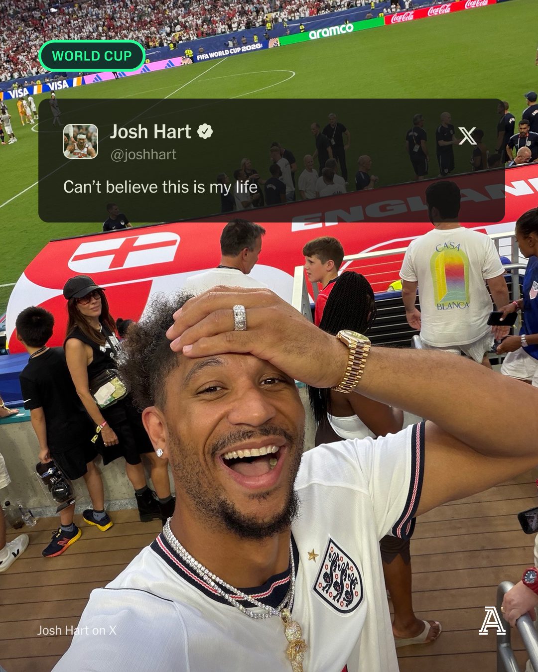 Josh Hart got jokes 🤣

After England booked a ticket to the World Cup semifinals, the New York Knicks guard nodded to LeBron James in his celebratory post on X.