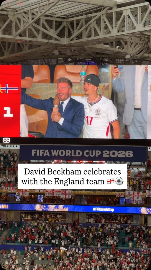 David Beckham joins the celebrations as England players and fans punch their ticket to the World Cup semifinals. 🏴󠁧󠁢󠁥󠁮󠁧󠁿🎉⚽️