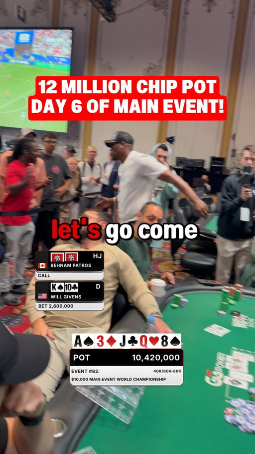 Givens is Ready to Dance!

Just before the dinner break, Will Givens (@its.pho3nix) was involved in the largest pot of the 2026 WSOP Main Event! Was it a stone-cold bluff or just the nuts when it reached showdown?

Watch the WSOP Main Event stream LIVE at 6pm PT on @espn digital and YouTube in select territories.