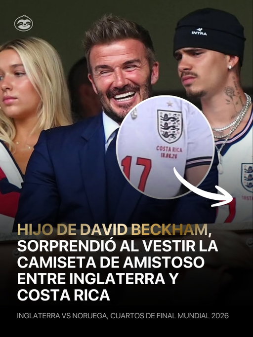 🇨🇷 Romeo Beckham llamó la atención durante el partido entre Inglaterra y Noruega al vestir la camiseta que la selección inglesa usó en su amistoso contra Costa Rica, con el nombre del país debajo del escudo. 🇨🇷

—

🇬🇧 Romeo Beckham turned heads during the England vs. Norway match by wearing the shirt England used in its friendly against Costa Rica, featuring the country’s name below the crest.

#CostaRica #Beckham #England #Soccer