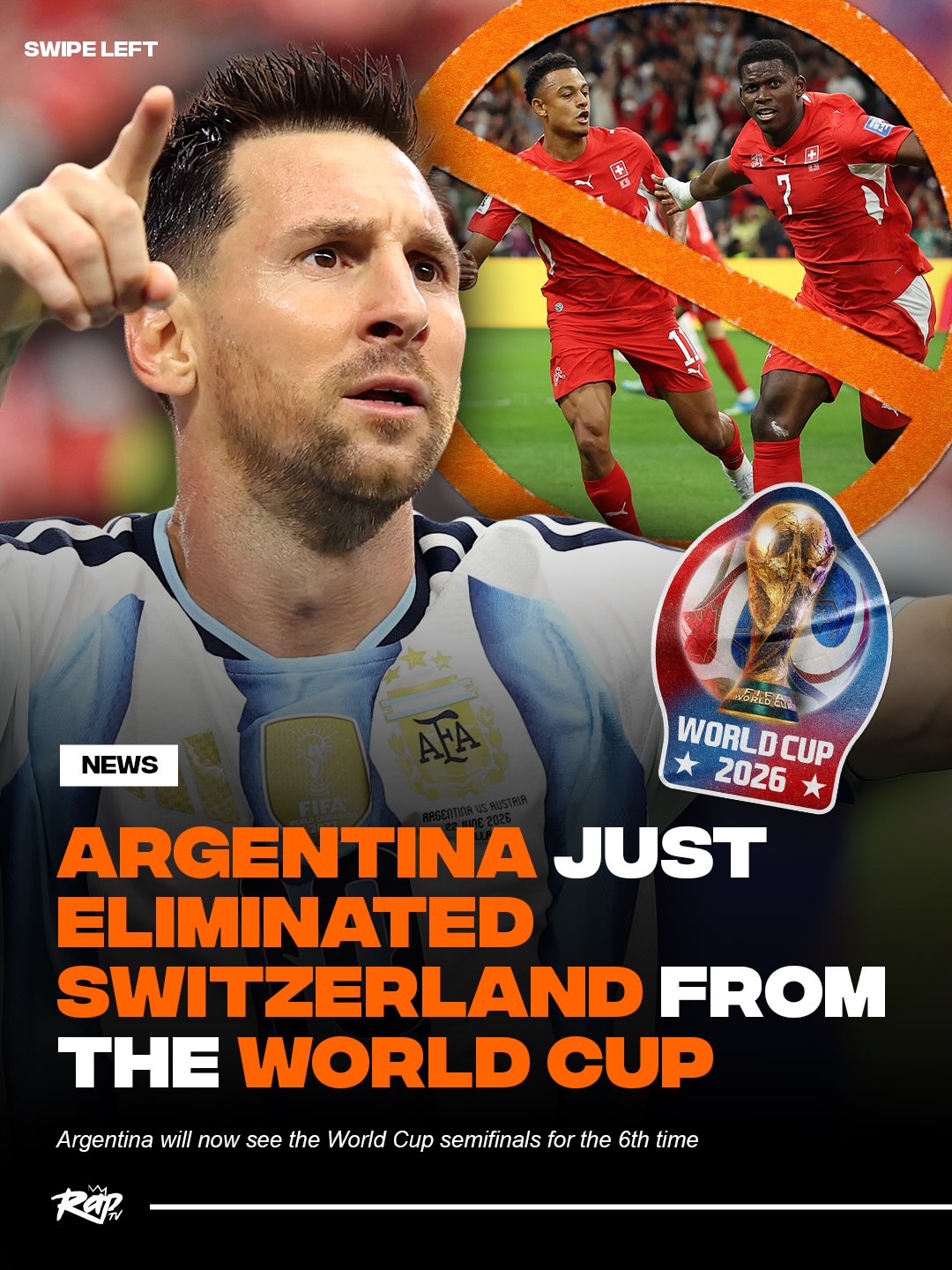 ARGENTINA ADVANCES TO THE WORLD CUP SEMIFINALS ‼️🇦🇷

Argentina is heading to the Semifinals after defeating Switzerland in the Quarterfinals, with Lionel Messi leading the way.

They’ll now face England in the Semifinals on Wednesday, July 15.

Y’all think Messi can lead Argentina to another World Cup Final⁉️🤔

#polymarketpartner