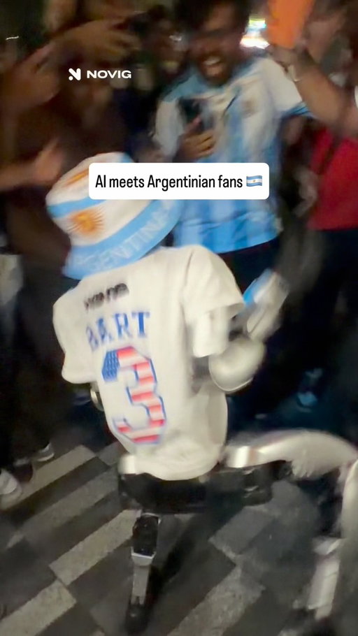 Argentina 🇦🇷 victory dance @novig #bart #robot #messi #worldcup #newyork