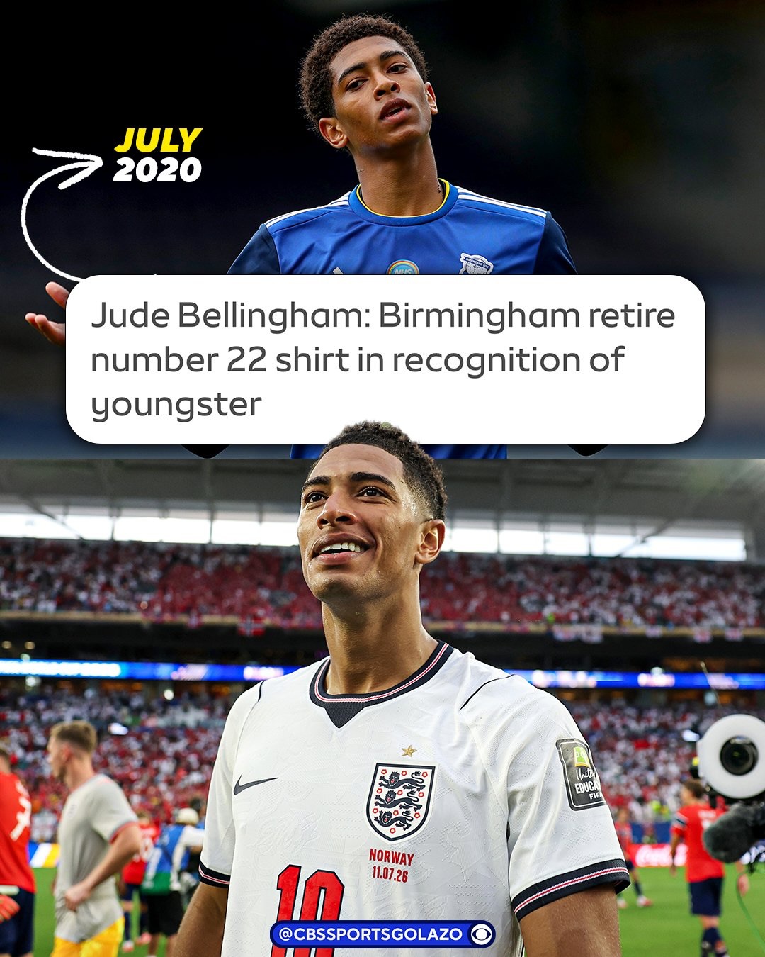 When Jude Bellingham left Birmingham, the club retired his shirt after making just 44 appearances for the club. 

They knew just how much potential he had ⭐️