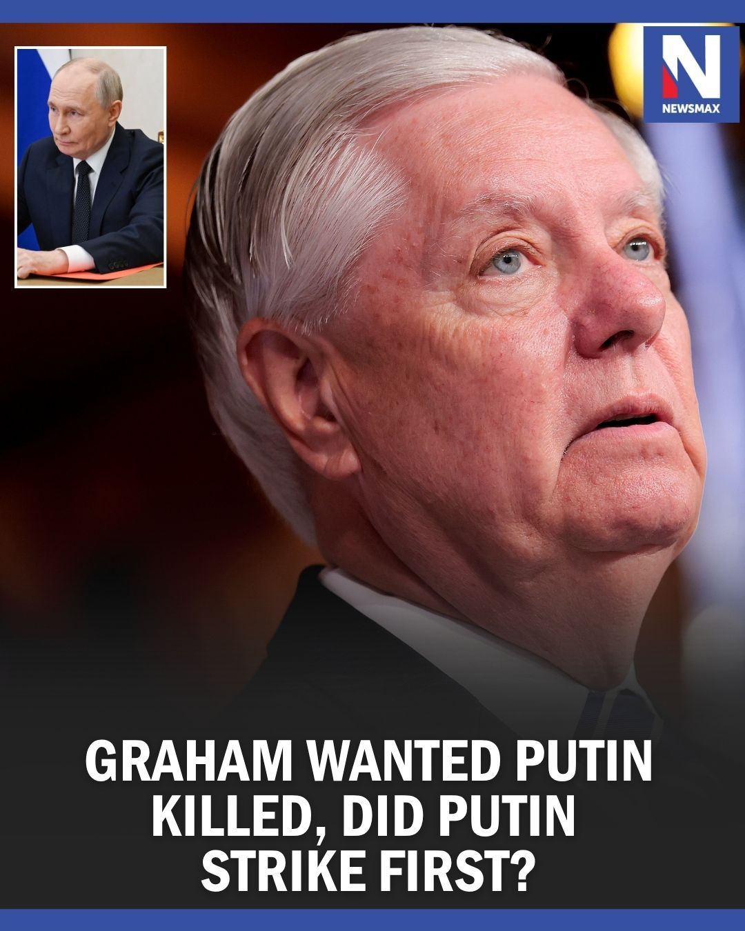 Sen. Lindsey Graham has repeatedly called for the assassination of Russian President Vladimir Putin. ⁣
⁣
Now, after Graham's sudden death, some are wondering if Putin got his wish first.⁣
⁣
In March of 2022 Graham posted on X: "Is there a Brutus in Russia? Is there a more successful Colonel Stauffenberg in the Russian military? The only way this ends is for somebody in Russia to take this guy out. You would be doing your country - and the world - a great service."⁣
⁣
For more info on this story, please visit the link in our bio or Newsmax.com.