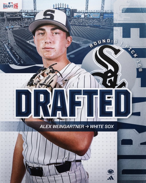 Congrats to signee @alex.weingartner getting selected in the sixth round by the White Sox!

#WeAre
