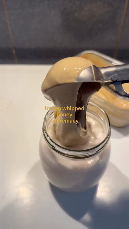 Someone suggested freezing my whipped honey, and OMG?!

After whipping it and freezing it overnight, it comes out with the most amazing consistency and texture. You can add it to your lattes, too! I mixed in a bit of instant coffee as well.

Full recipe on my Substack 💛the link’s in my bio!

#honey #whippedhoney #latteart