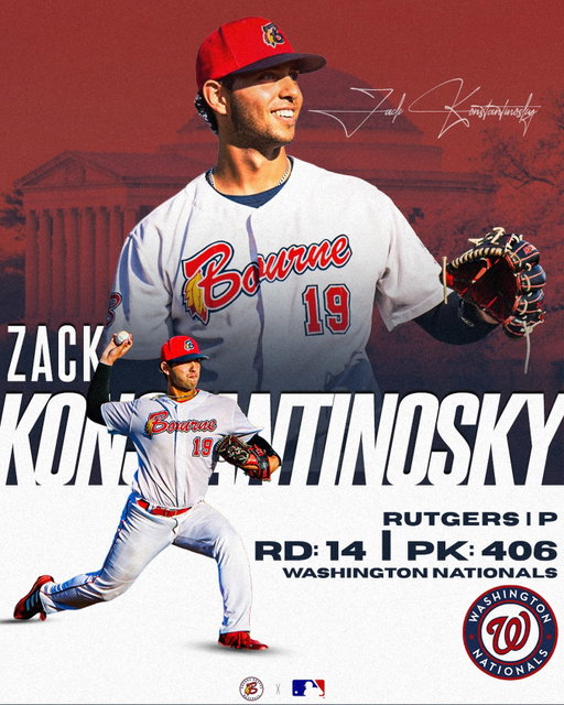 Congratulations to Zack Konstantinovsky for being selected 406th overall in the 2026 MLB Draft to the Washington Nationals!

#GoBravos